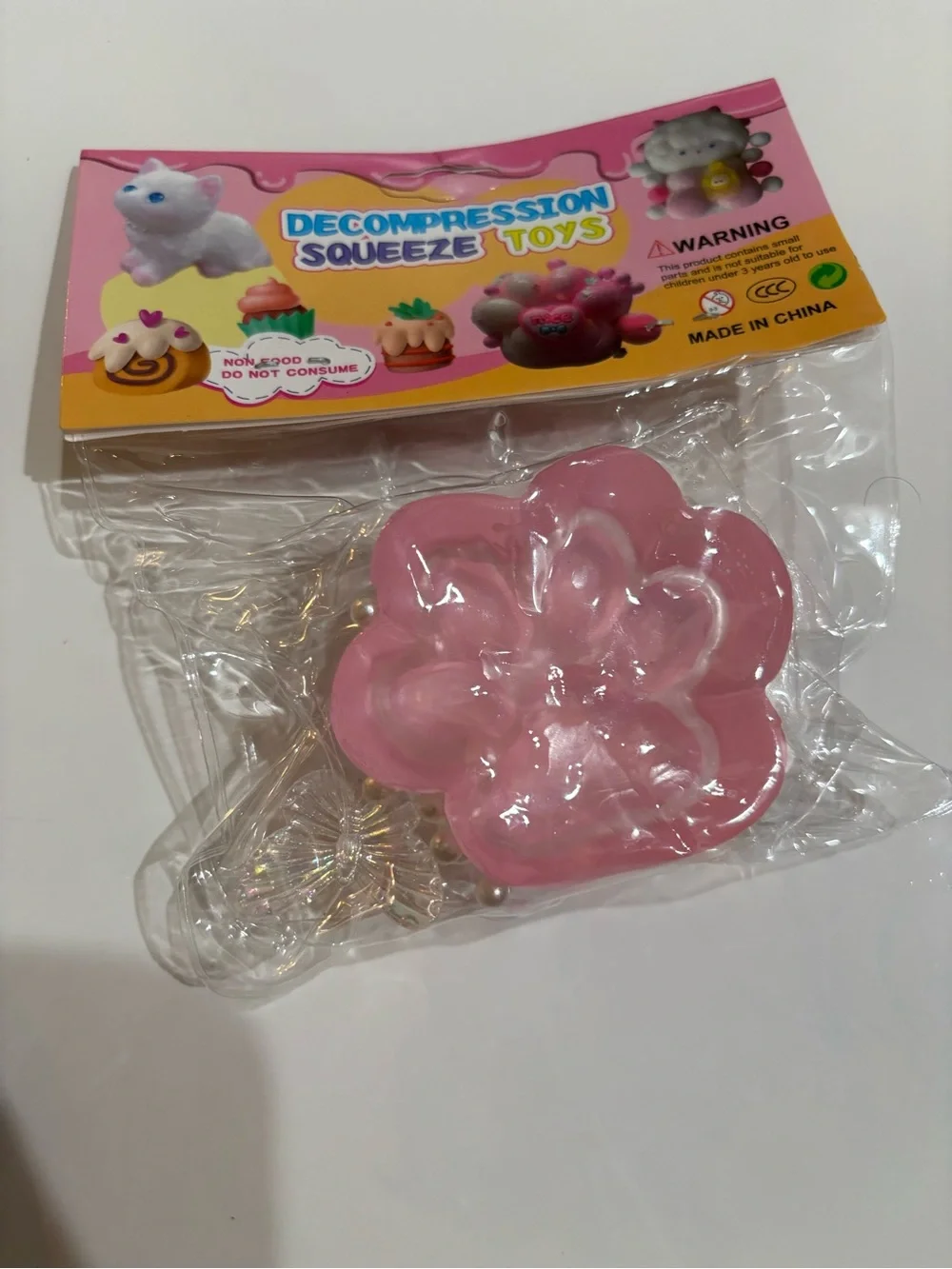 Decompression Squeeze Toys Pink Paw Stress Reliever
